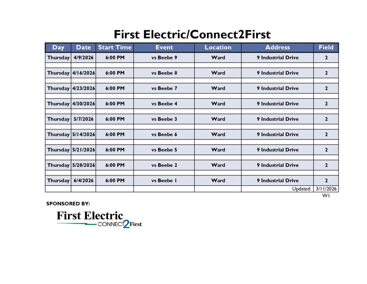 FEC/C2F Intro to T-Ball Schedule