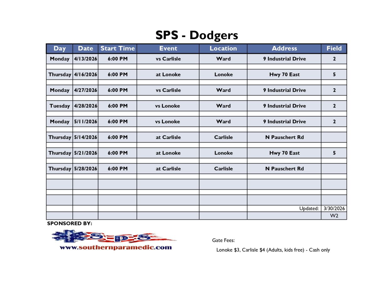 SPS Dodgers Schedule